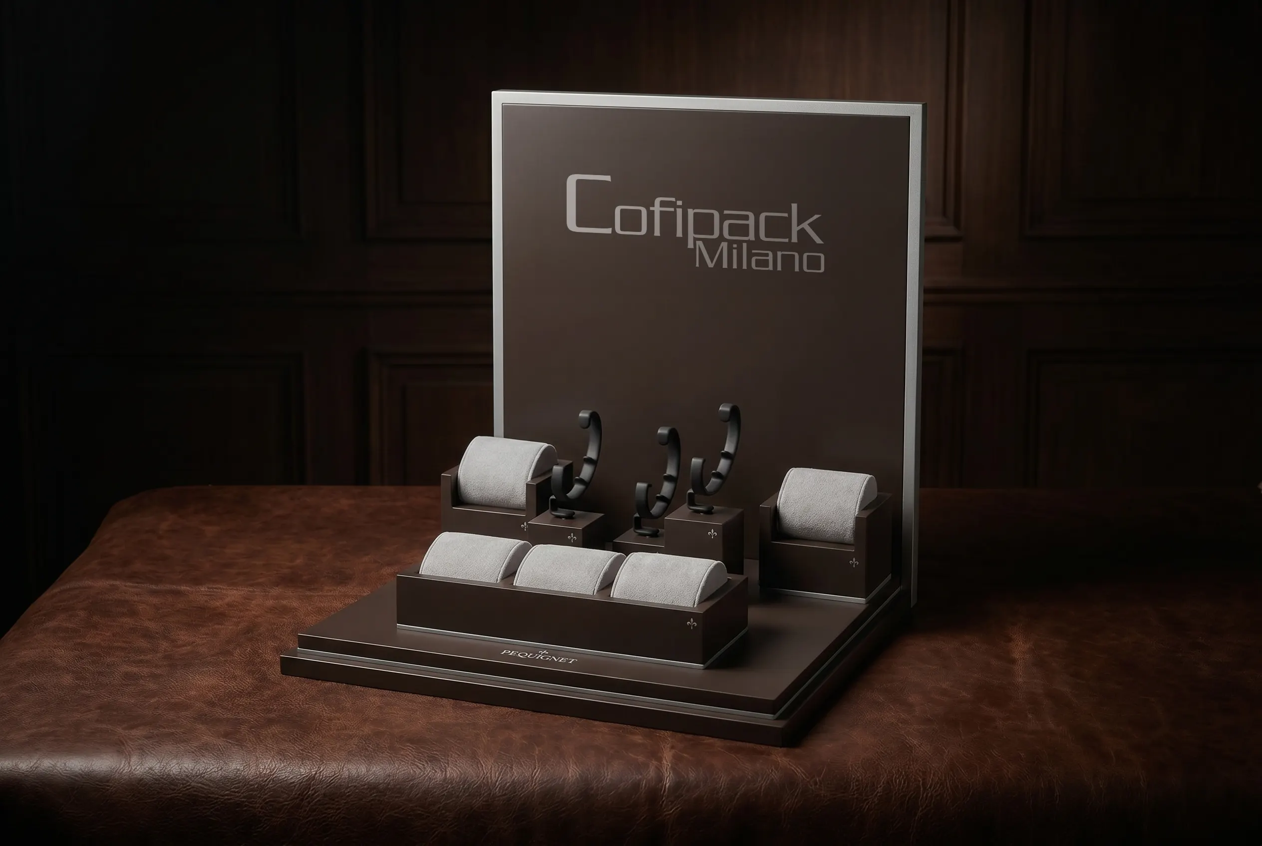 Espositore per orologi realizzato da Cofipack Milano in ambientazione scenografica